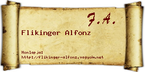 Flikinger Alfonz névjegykártya
